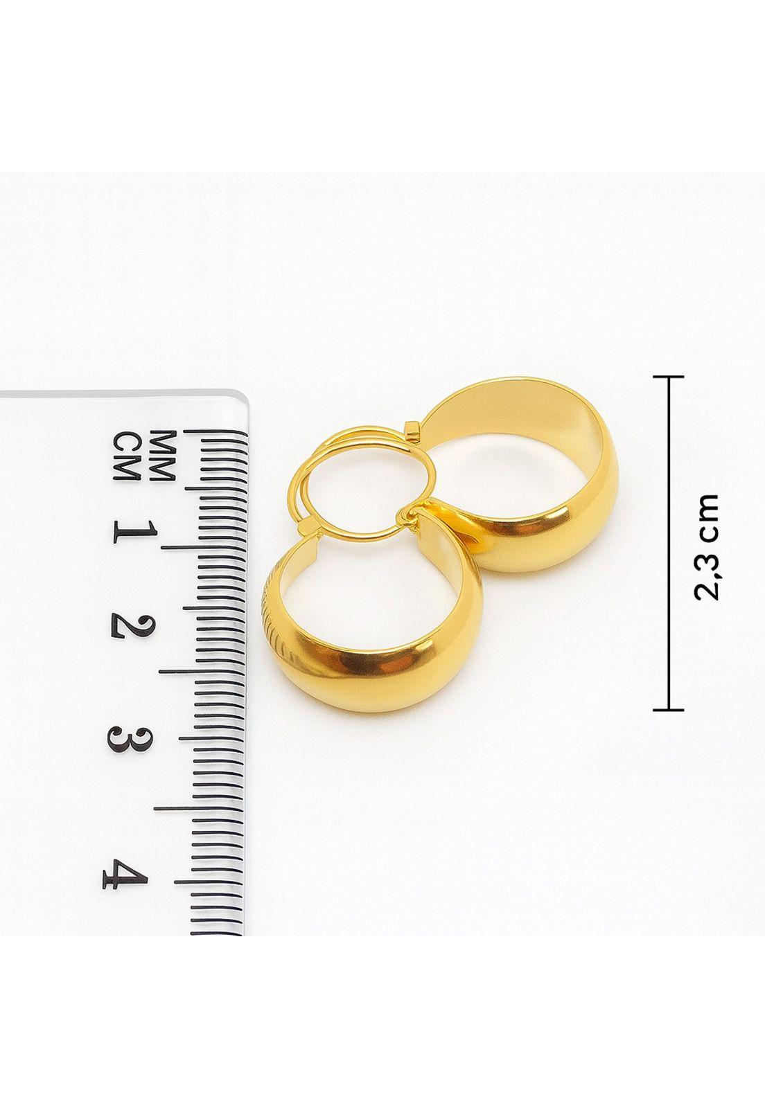 Aros Argolla Bote 2,3cm Largo N3 Oro 18k 2.40gr Mujer Regalo Dorado-5