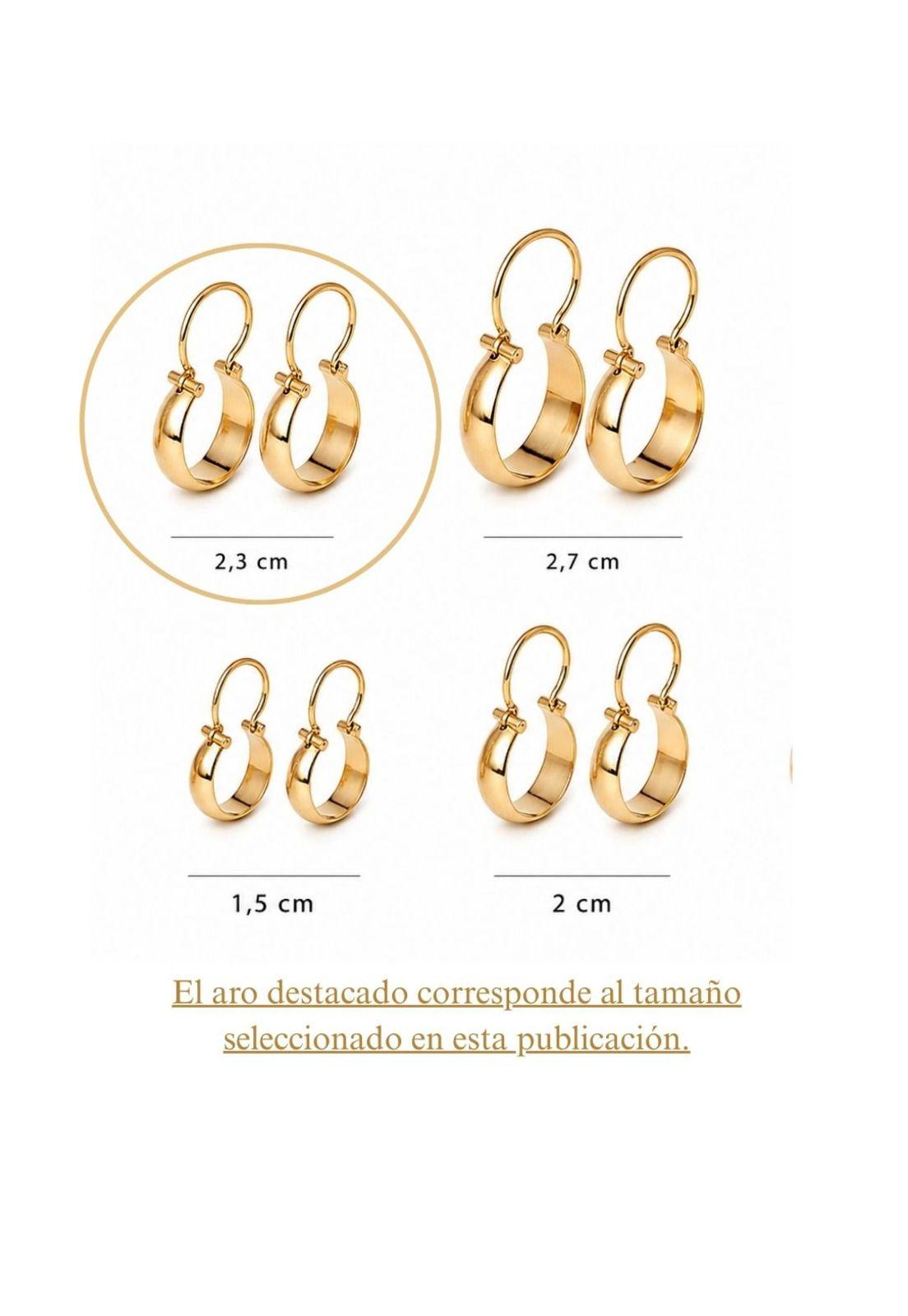 Aros Argolla Bote 2,3cm Largo N3 Oro 18k 2.40gr Mujer Regalo Dorado-7