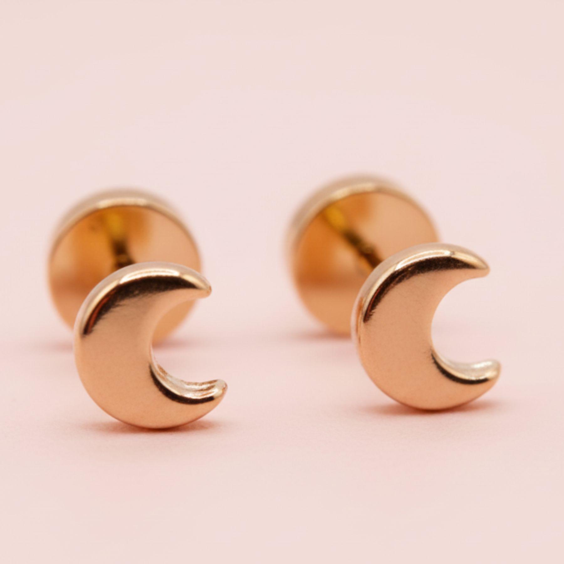 Aros Lunas Abridores 5x3 mm Oro 14k -2