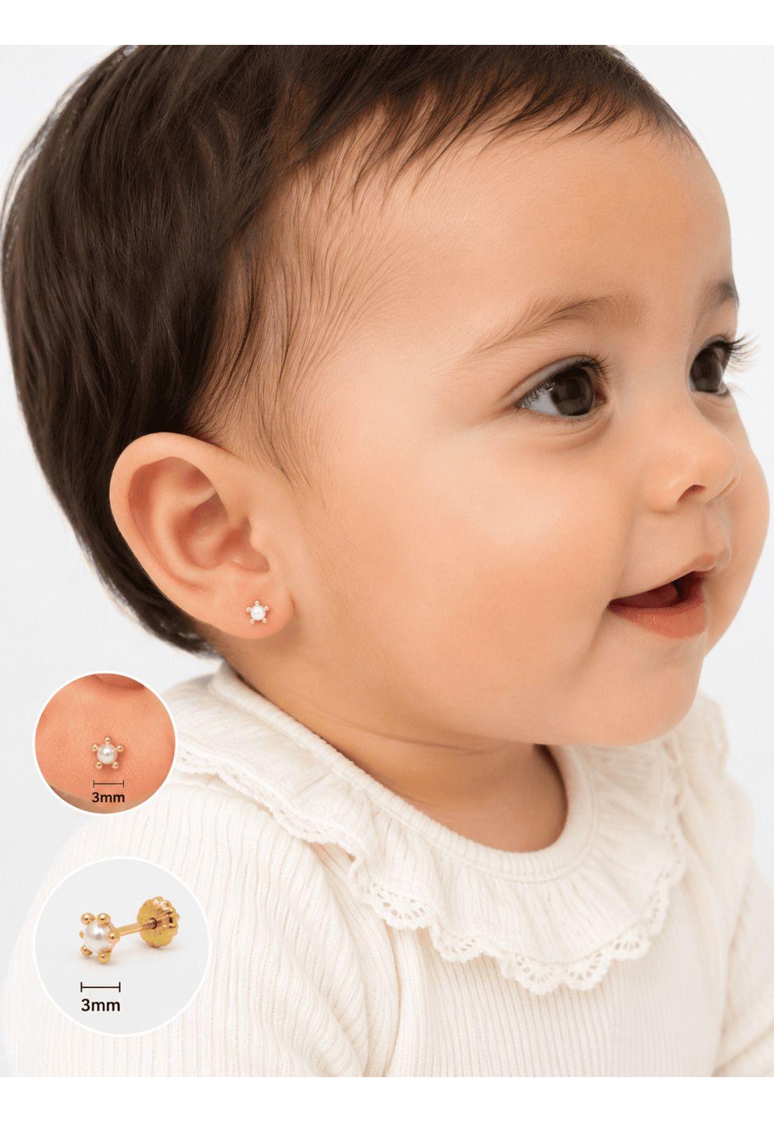 Aros Perla Cultivada Pistilo 3mm N1 Oro 18k 0.95gr Mujer Dorado-7