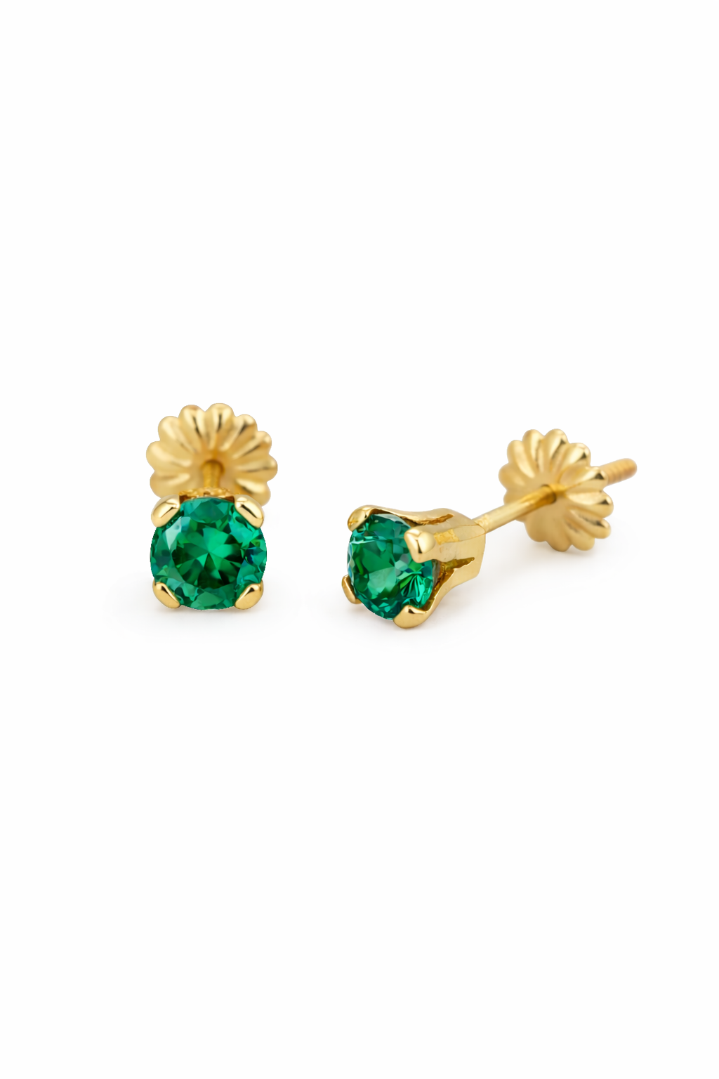 Aros Chispas con circón 6mm Oro 18k nacional No2 1.5 gr.-0