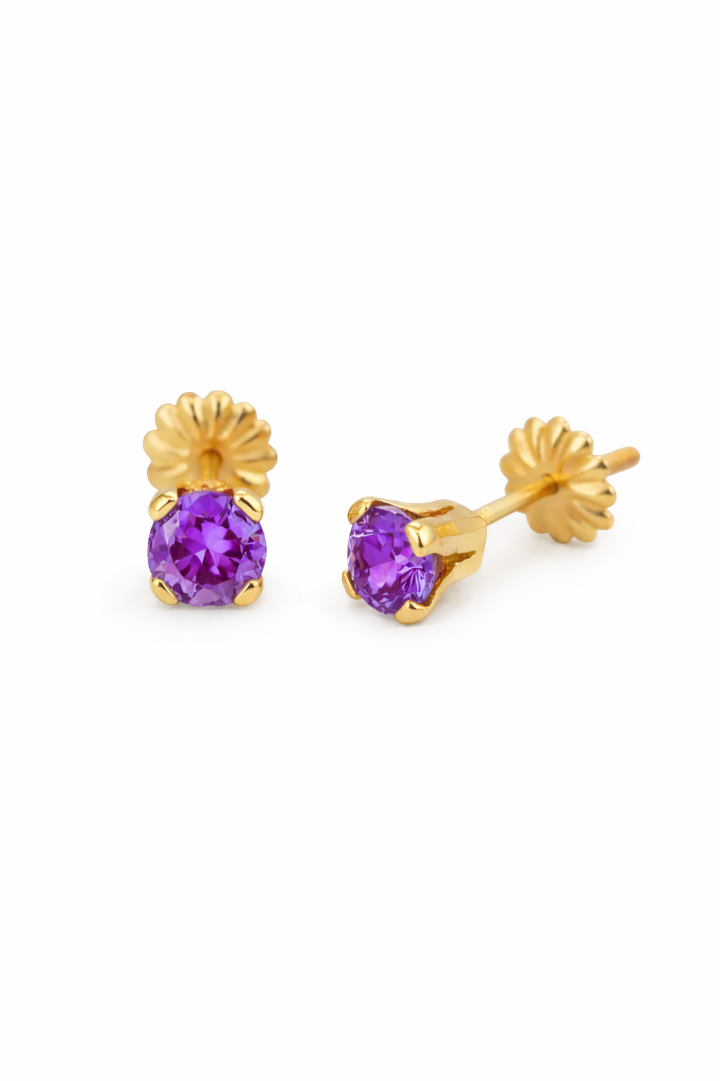 Aros Chispas con circón 6mm Oro 18k nacional No2 1.5 gr.-0