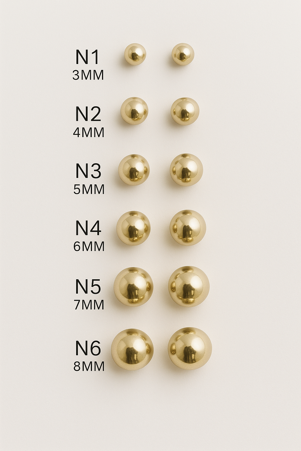 Aros Bolita 3mm Nº1 Oro 18k nacional-3