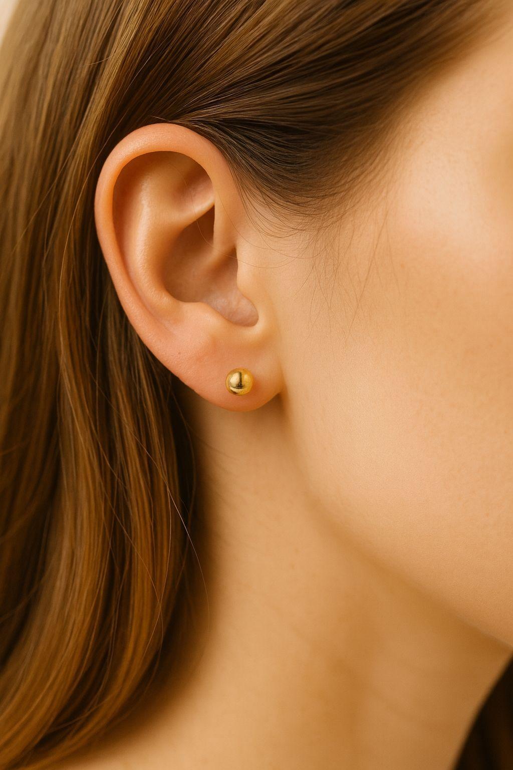 Aros Bolita 3mm Nº1 Oro 18k nacional-4