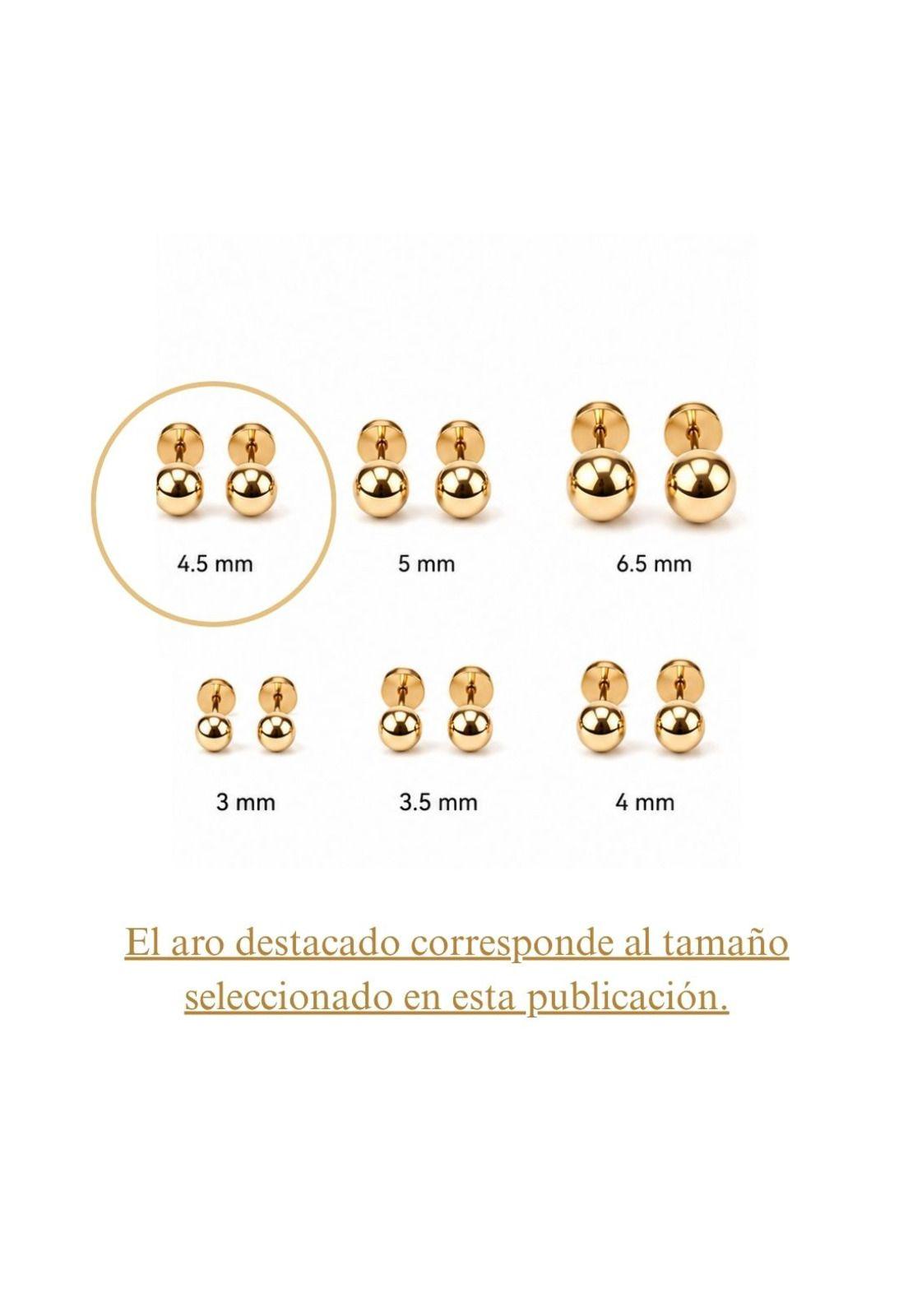 Aros Abridores Bolita 4.5mm N4 Oro14k Bebé Niña Hipoalergénico Dorado-5