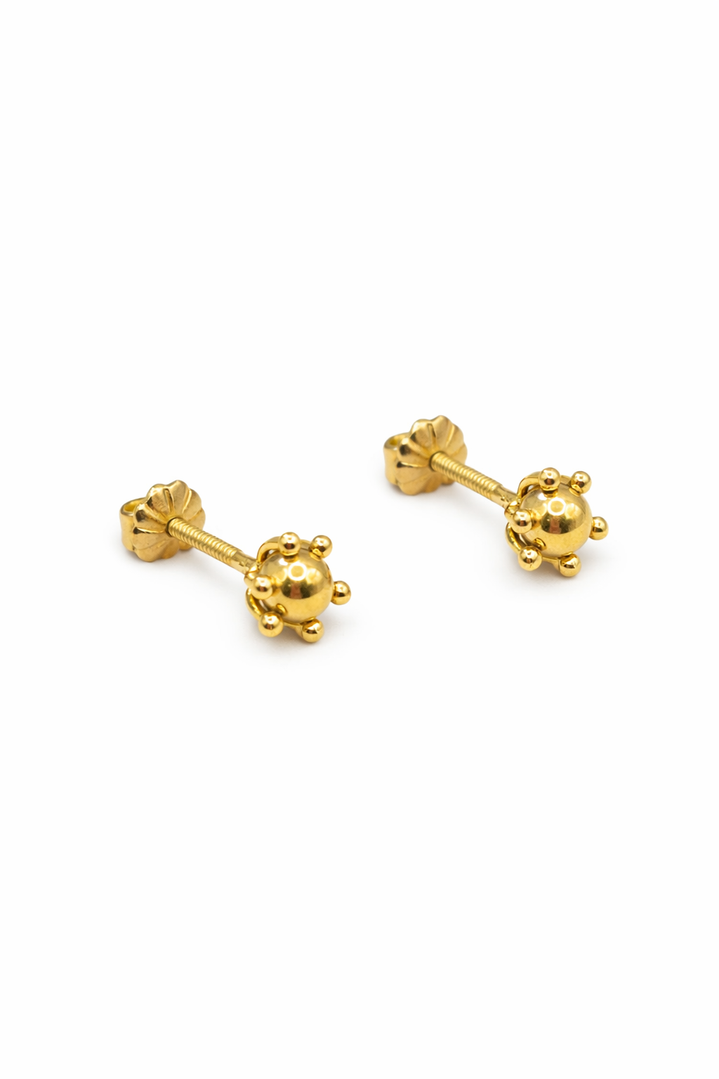 Aros Bolita Pistilo 4mm Oro 18k Nacional No1-2