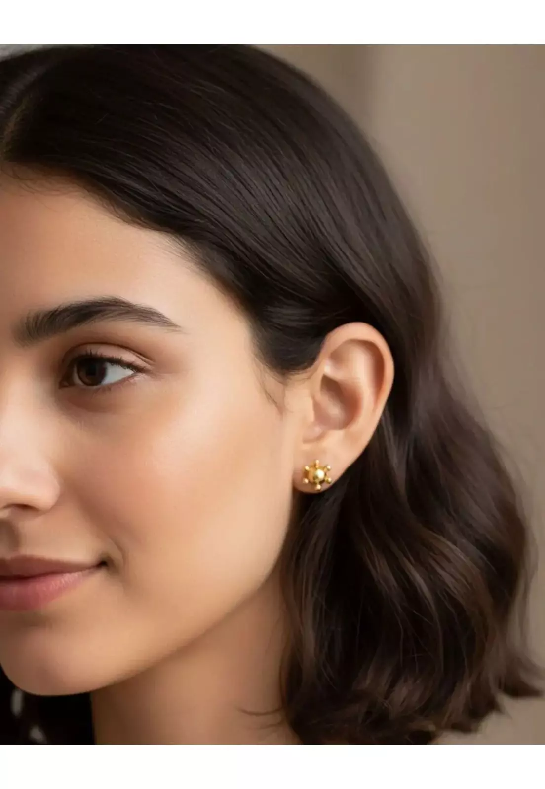 Aros Bolita Pistilo  4mm Oro 18k  Nacional N1 0.90gr Dorado-2