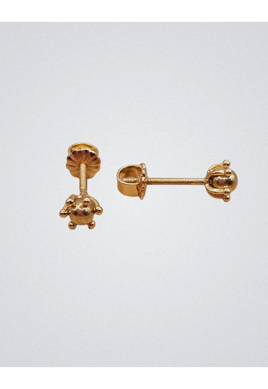 Aros Bolita Pistilo  4mm Oro 18k  Nacional N1 0.90gr Dorado-4