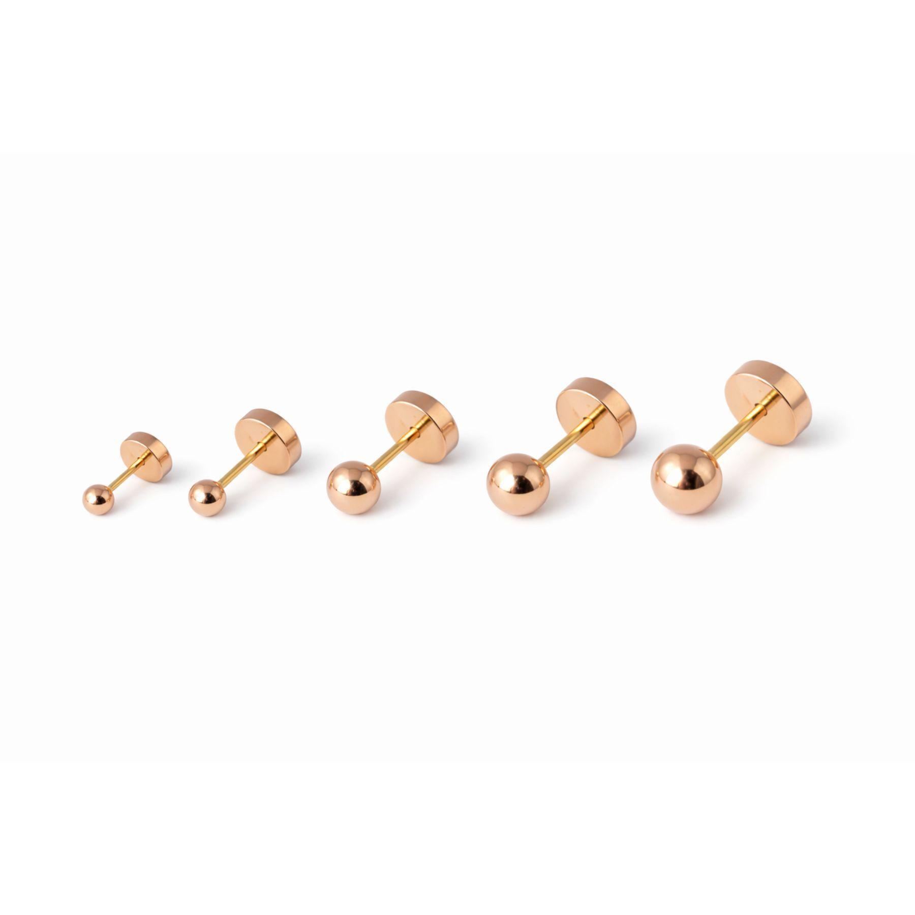 Aros Bolita Abridores 6 mm No6 Oro 14K Especial Primeros Aros-3