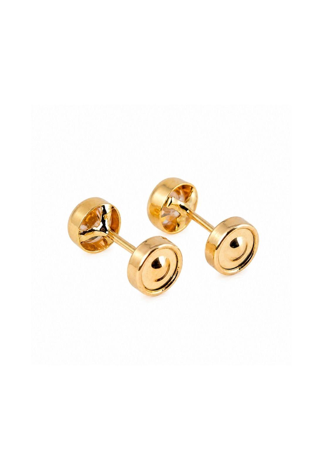 Aros Abridores Punto De Luz 4mm Oro 18k Circón Bebé Niña-3
