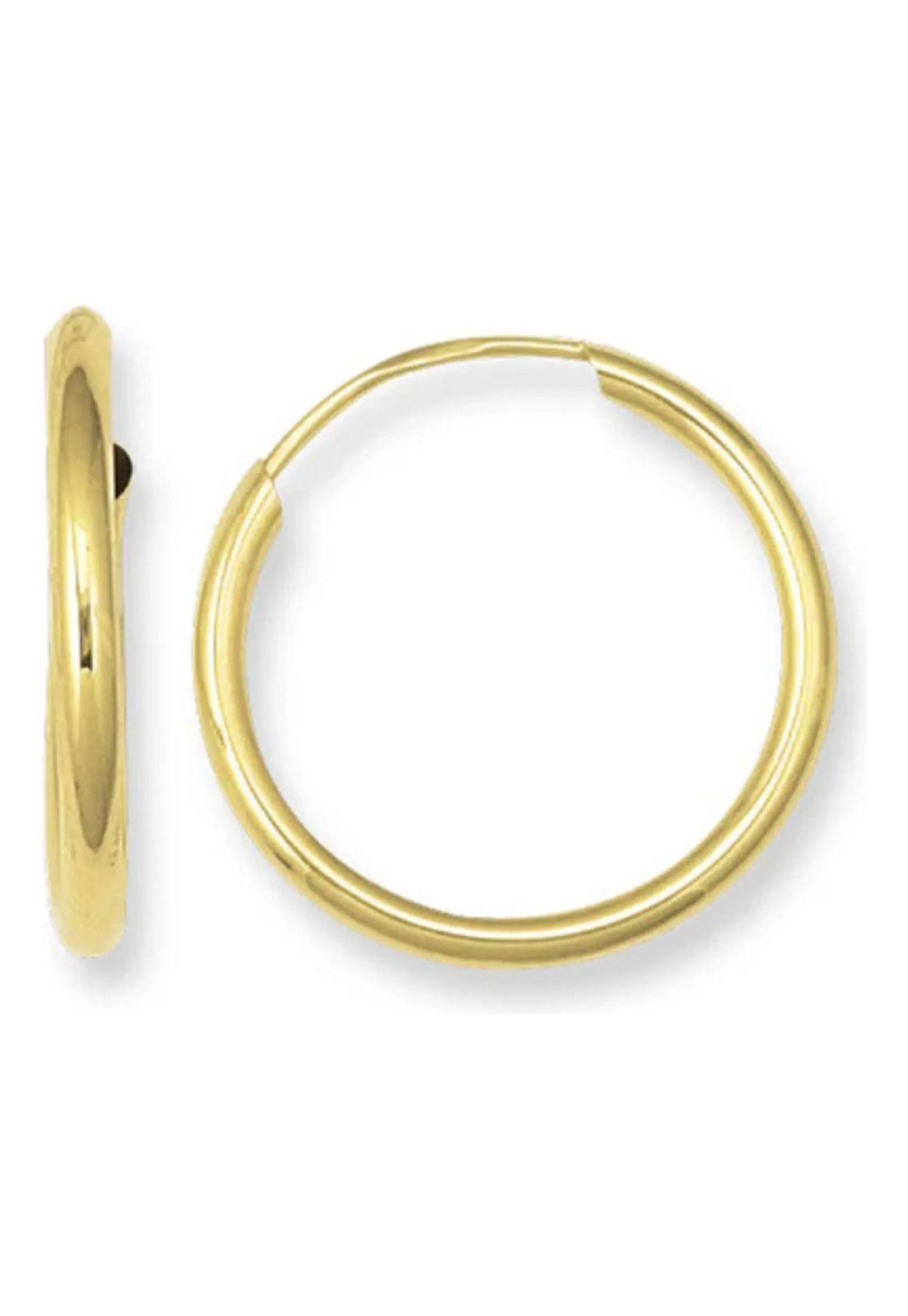 Aros Argolla Tubo 10mm Oro 18k 1.40gr Clásicas Regalo Mujer Dorado-0