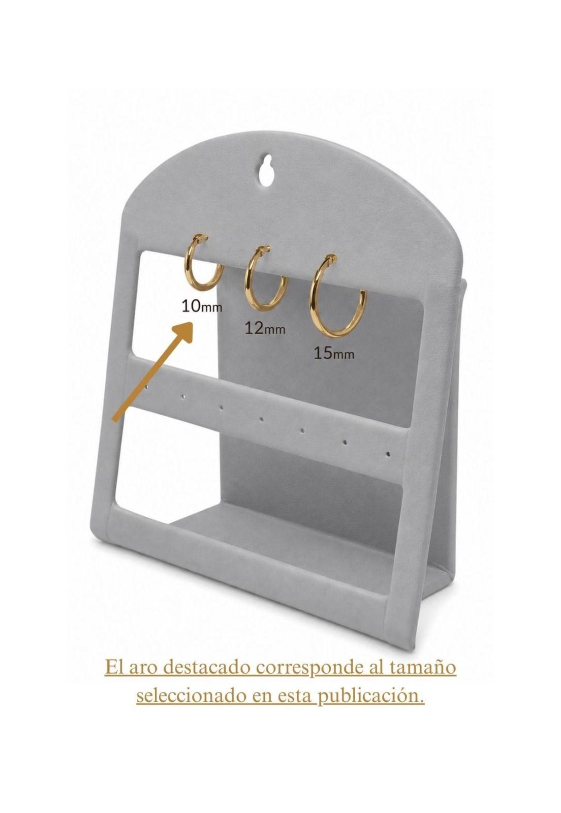 Aros Argolla Tubo 10mm Oro 18k 1.40gr Clásicas Regalo Mujer Dorado-6