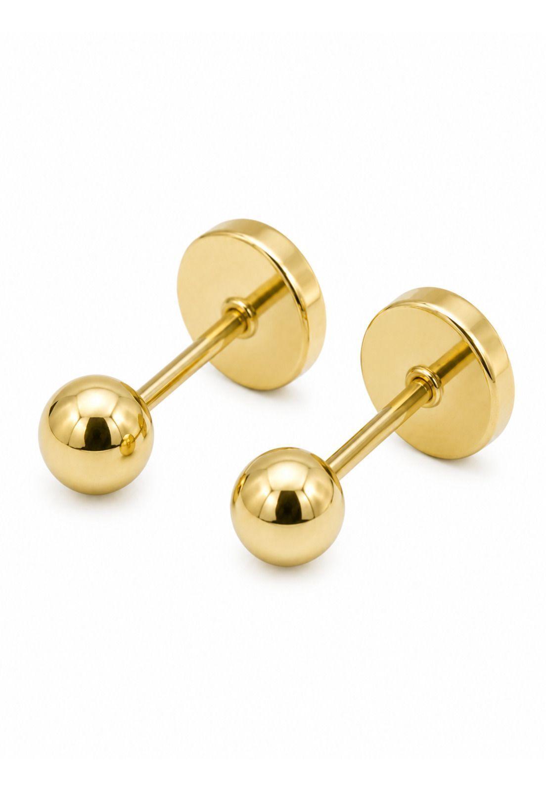 Aros Abridores Bolita 3.5mm N2 Oro14k Bebé Hipoalergénico Dorado-2