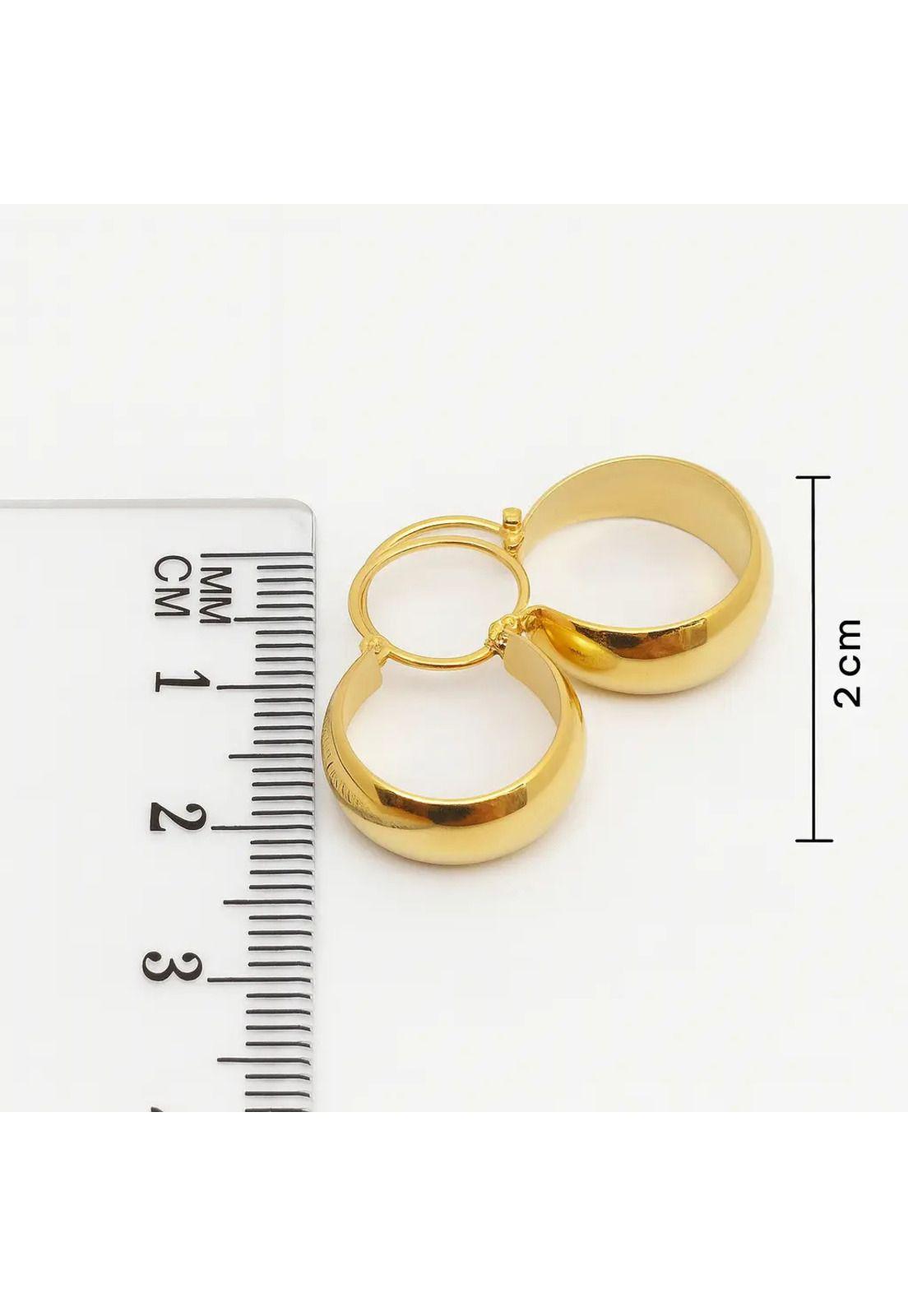Aros Argolla Bote Largo 2cm No2 Oro 18k Nacional 1.70gr Dorado-4
