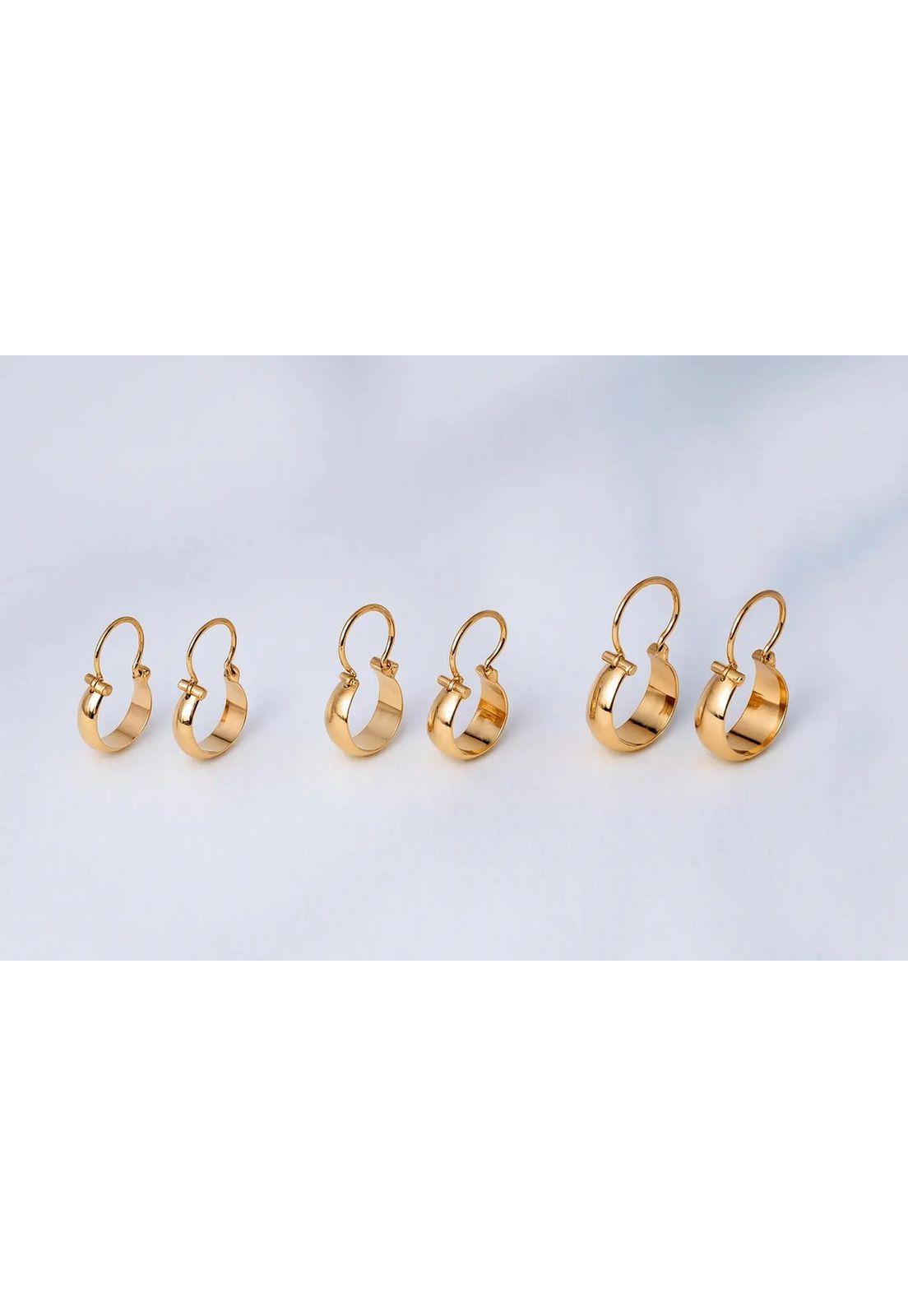 Aros Argolla Bote Largo 2cm No2 Oro 18k Nacional 1.70gr Dorado-5