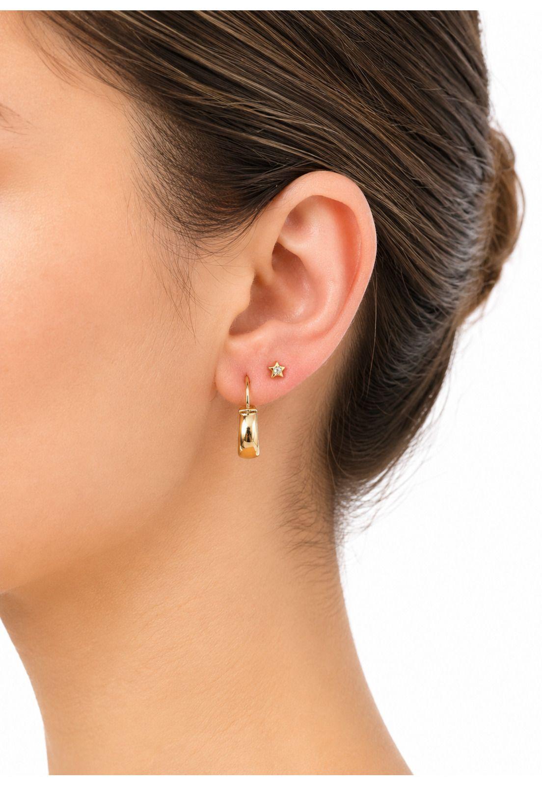 Aros Argolla Bote Largo 2cm No2 Oro 18k Nacional 1.70gr Dorado-3
