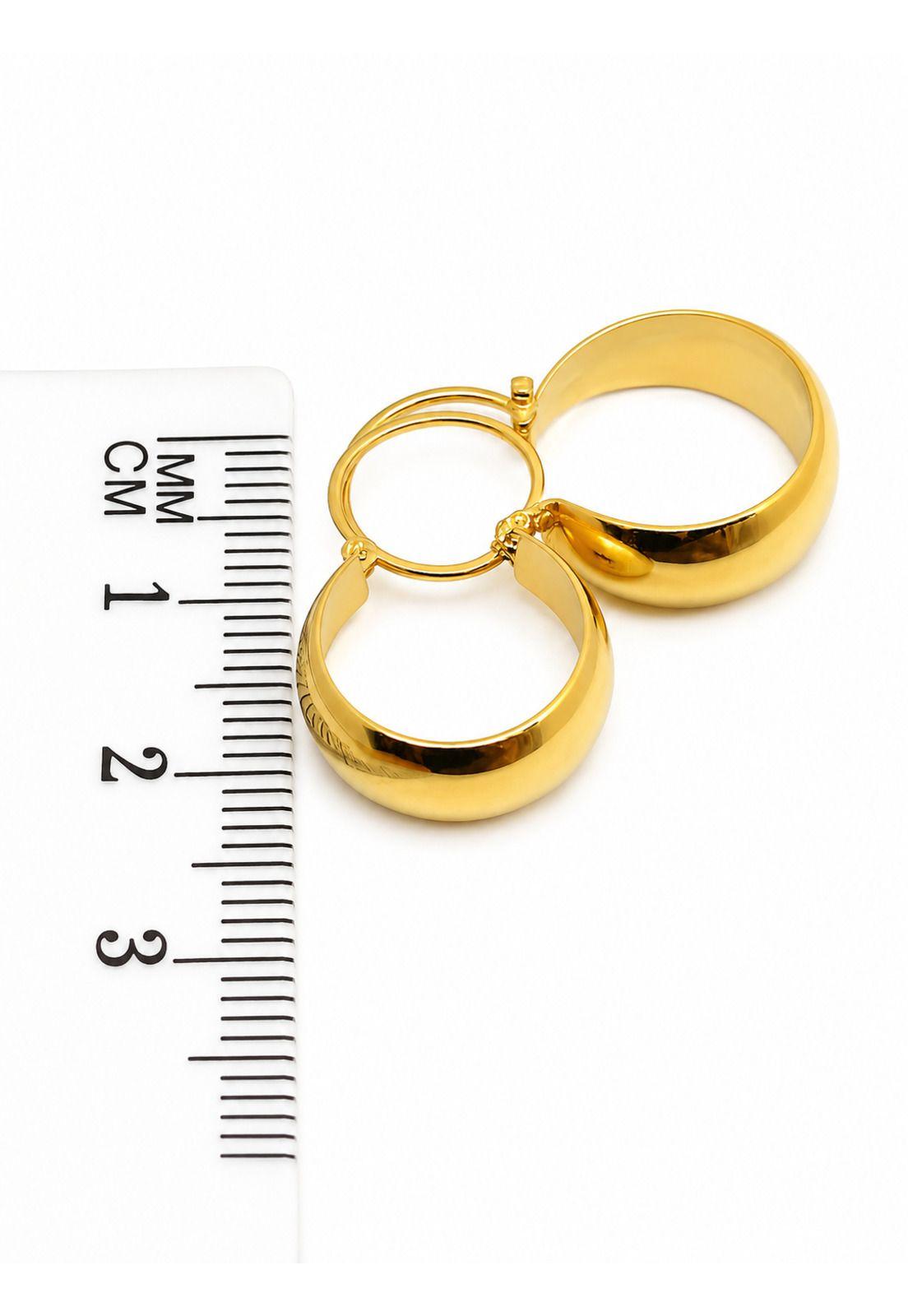Aros Argolla Bote Largo 2cm No2 Oro 18k Nacional 1.70gr Dorado-4