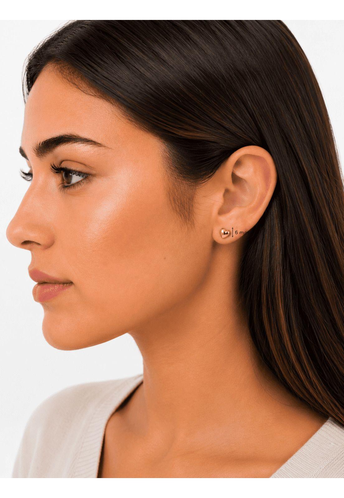 Aros Corazón Oro 18k 6mm N2 Atornillado 0.65gr Niña Juevenil Dorado-2