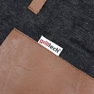 Pechera Tela Mezclilla Aplicación Cuero-2