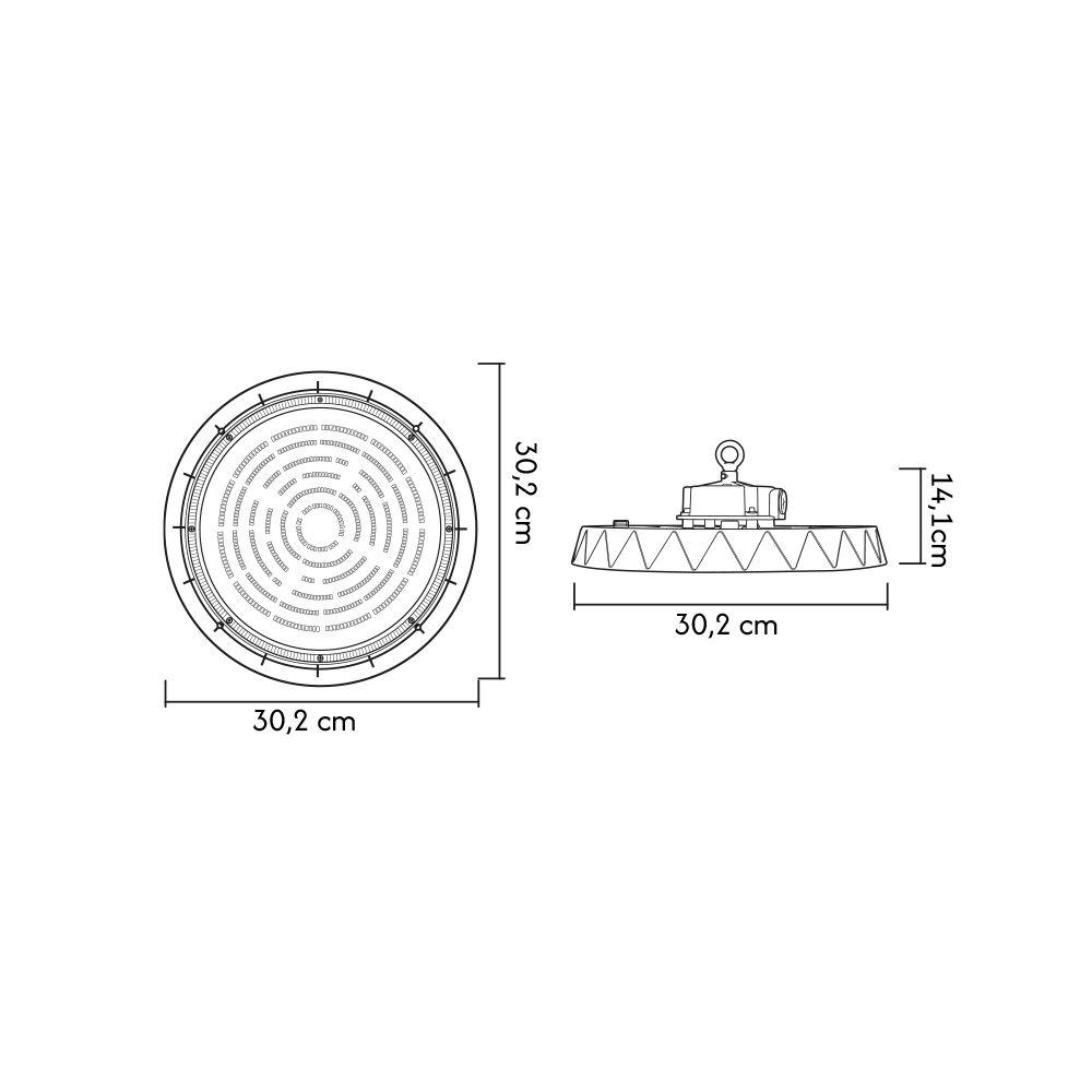 CAMPANA UFO LED PROFESIONAL DAUMER 100W IP65 LUZ NEUTRA-2