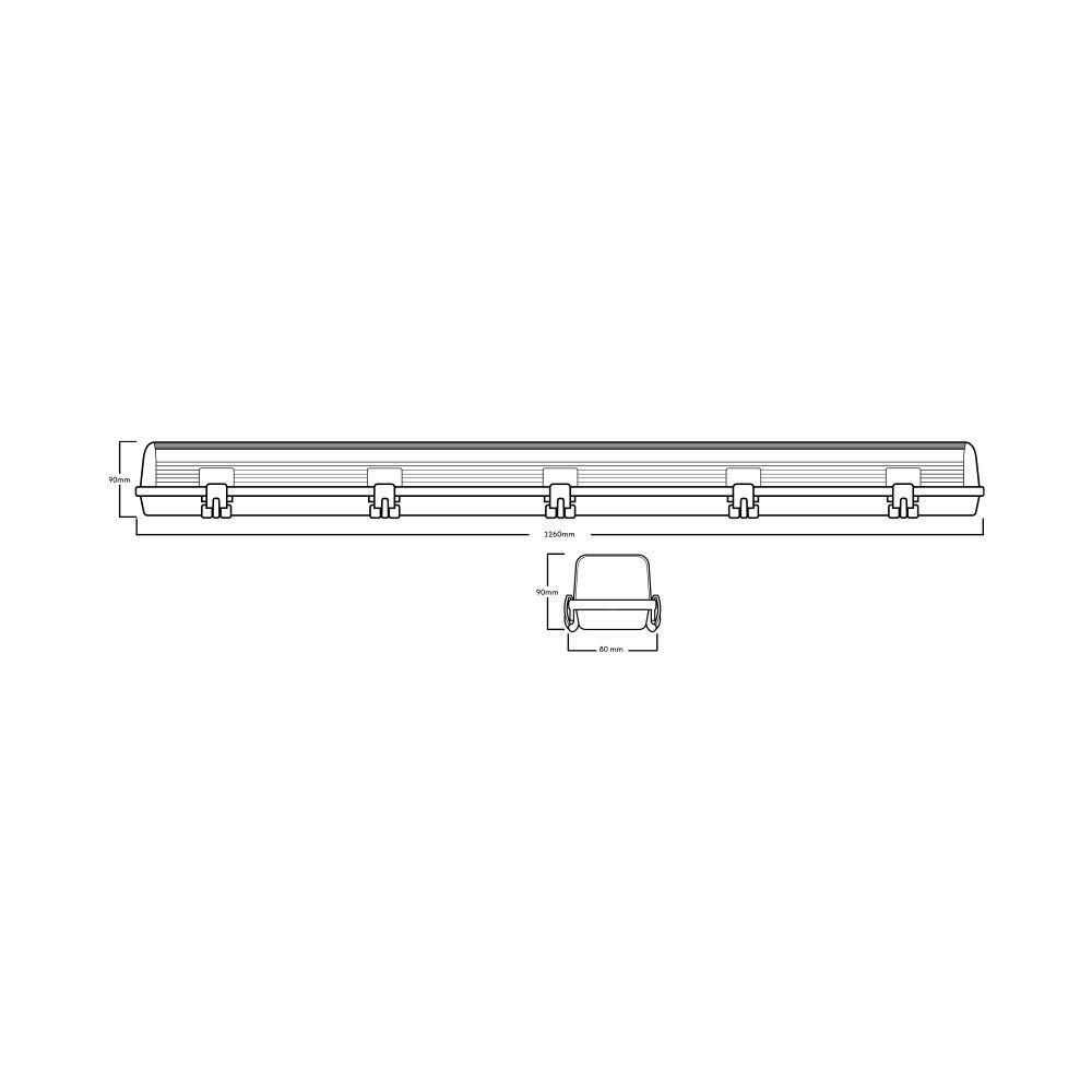 EQUIPO ESTANCO PARA TUBO LED T8 DAUMER 1X18 120CM  IP65-2