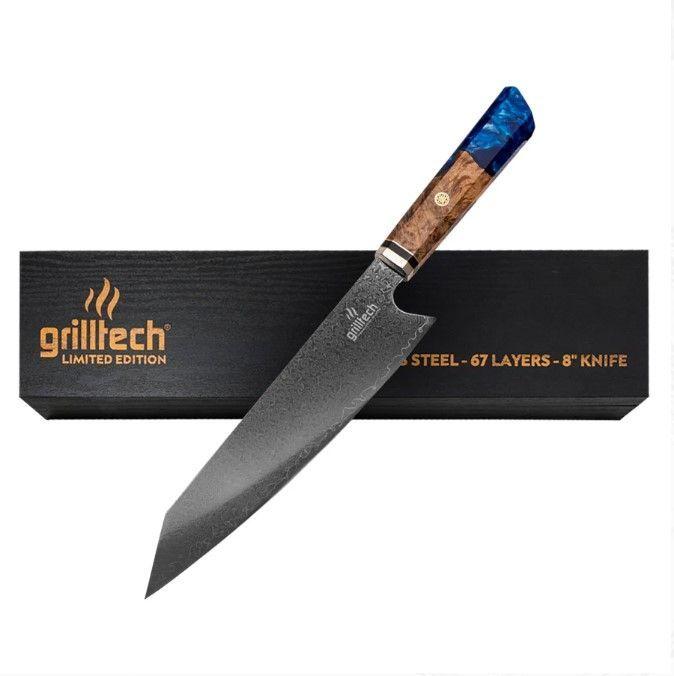 Cuchillo Damascus Azul 8"-2