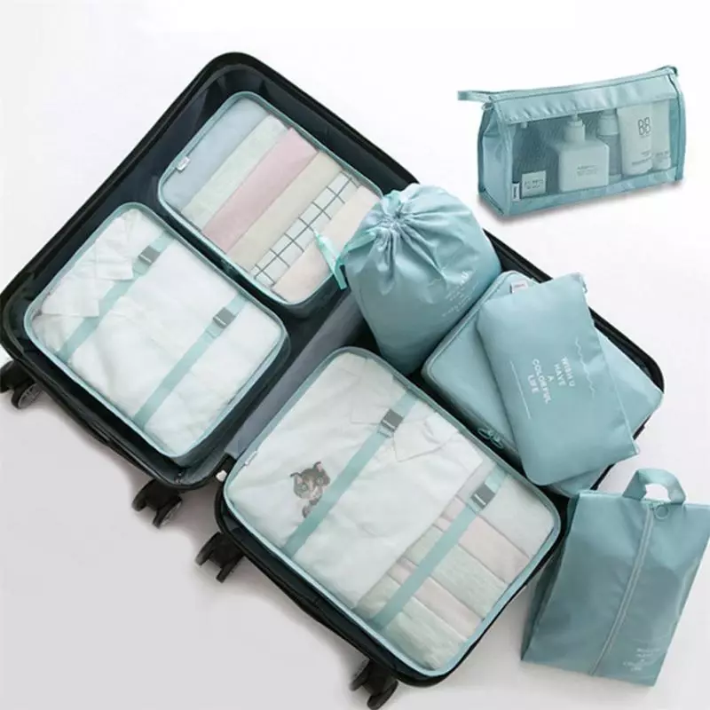 Set Organizador De Maleta Todobags 8 Piezas Gris Claro-2