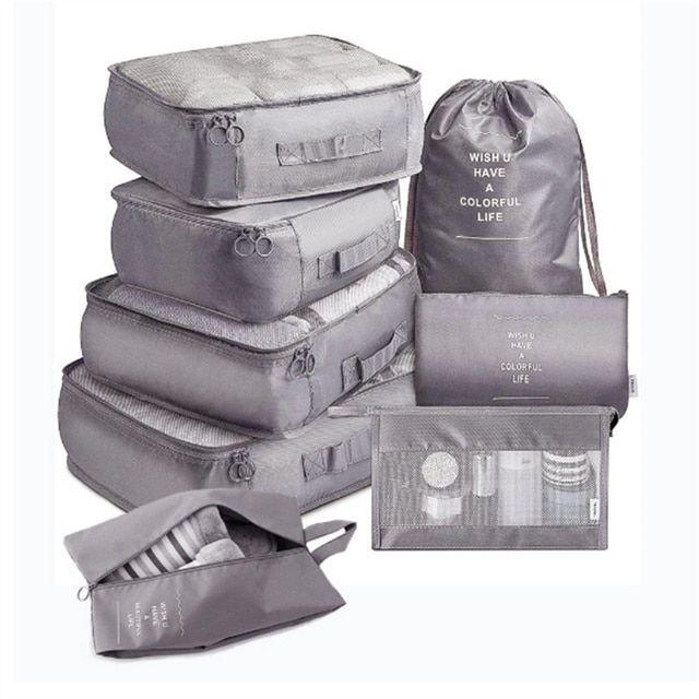 Set Organizador De Maleta Todobags 8 Piezas Gris Claro-0