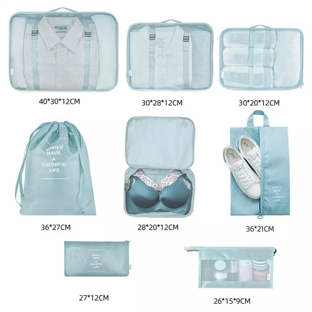 Set Organizador De Maleta Todobags 8 Piezas Gris Claro-1