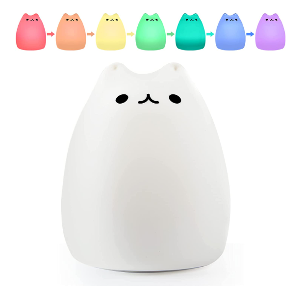Lámpara Led Silicona Espanta Cuco Suave Gato Portátil-2