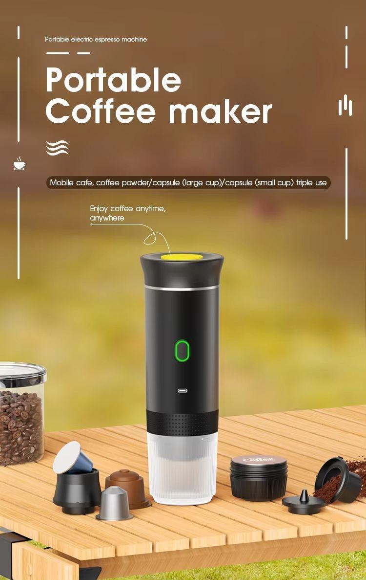 Máquina De Café Espresso Portátil Recargable 3 En 1 Cápsulas y Molido-3