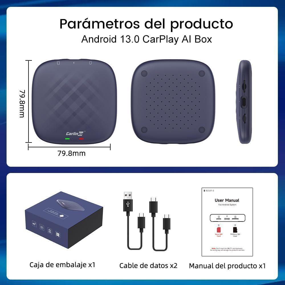 Carlinkit Adaptador Android 13 Carplay Android auto 8+128GB-1