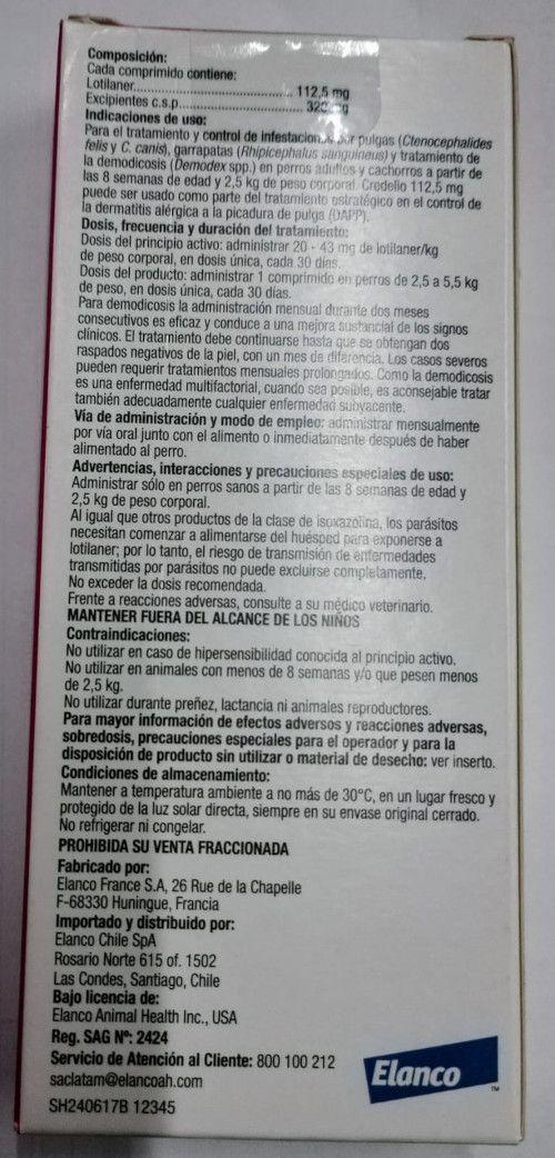 Credelio 2,5 a 5,5 Kg 1 Comprimido-1