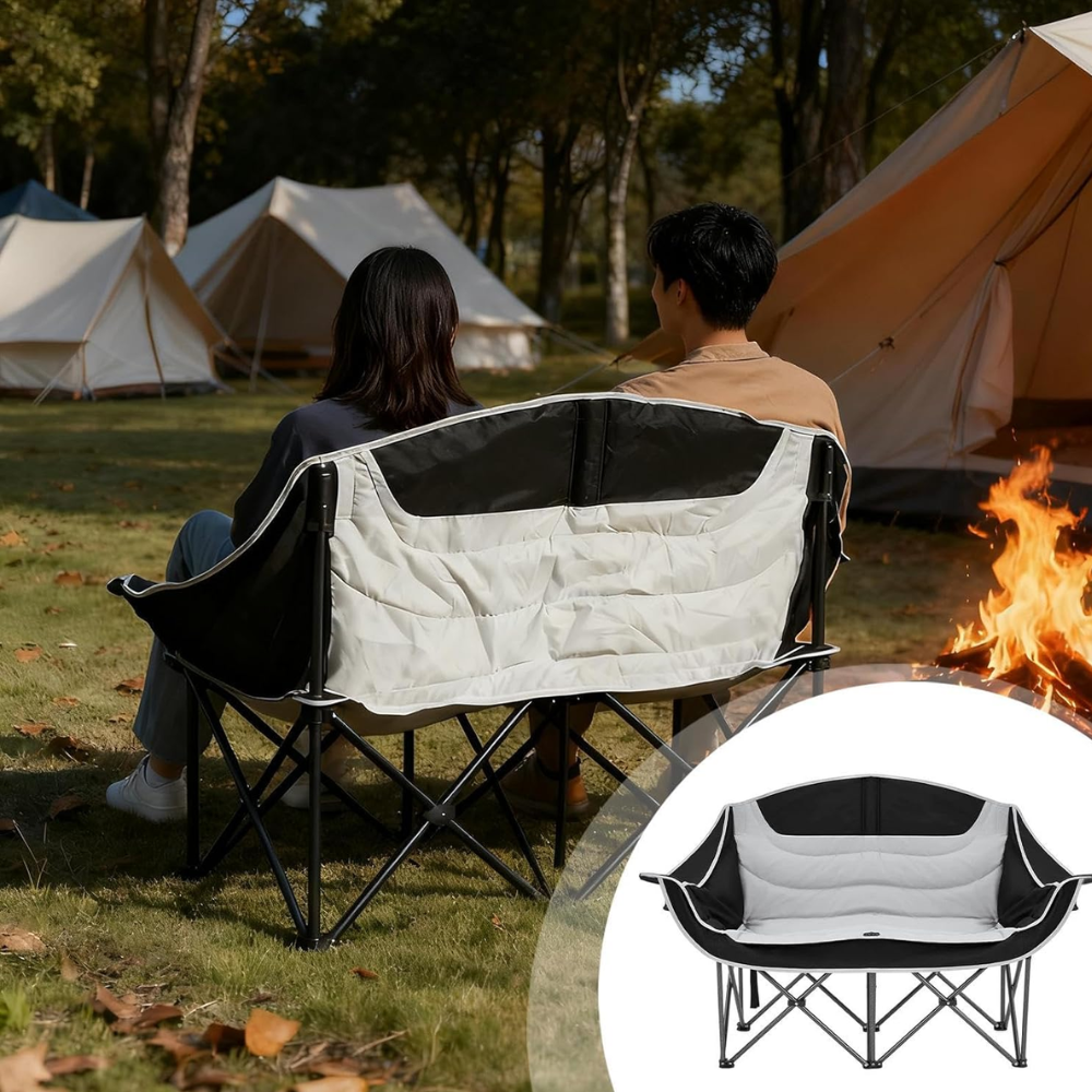 Silla de Camping plegable Doble Acolchada-2