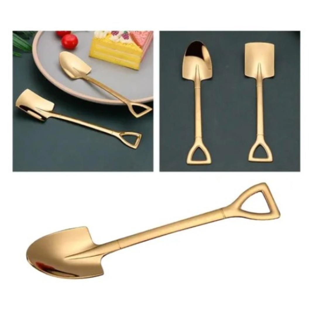 Cuchara Pala De Acero Inoxidable Para Servir Pointed Golden-2