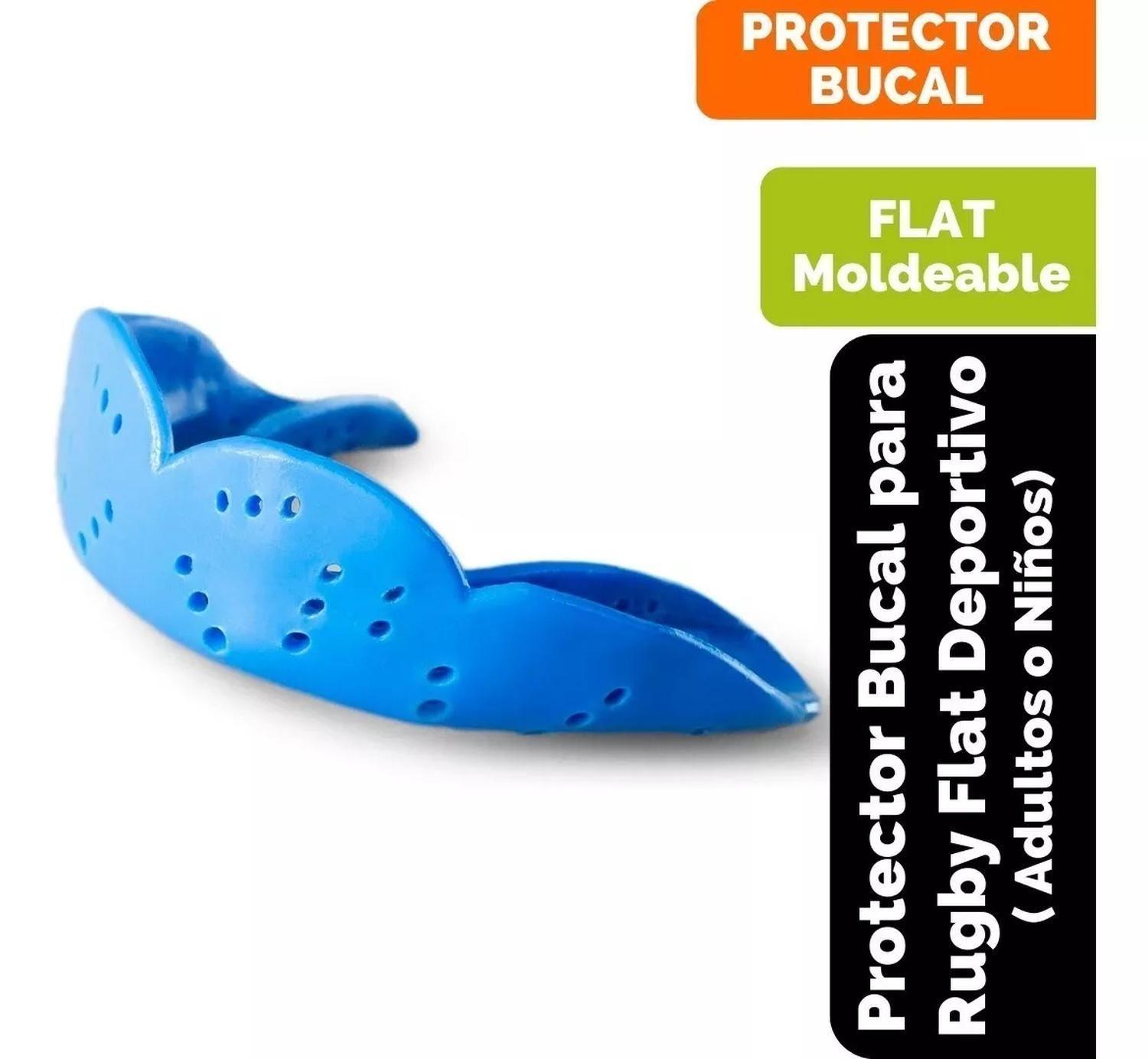 Protector Bucal Flat Aero. +10 Años. Altura 1,5 - 1,8m Rugby azul-4
