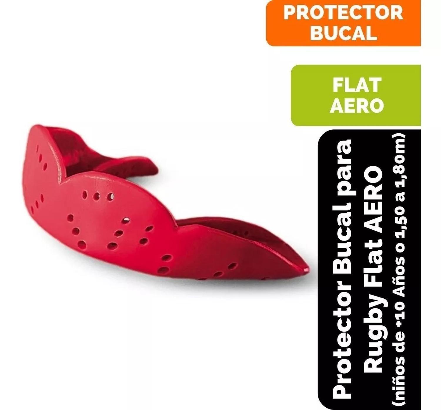 Protector Bucal Flat Aero. +10 Años. Altura 1,5 - 1,8m Rugby rojo-4