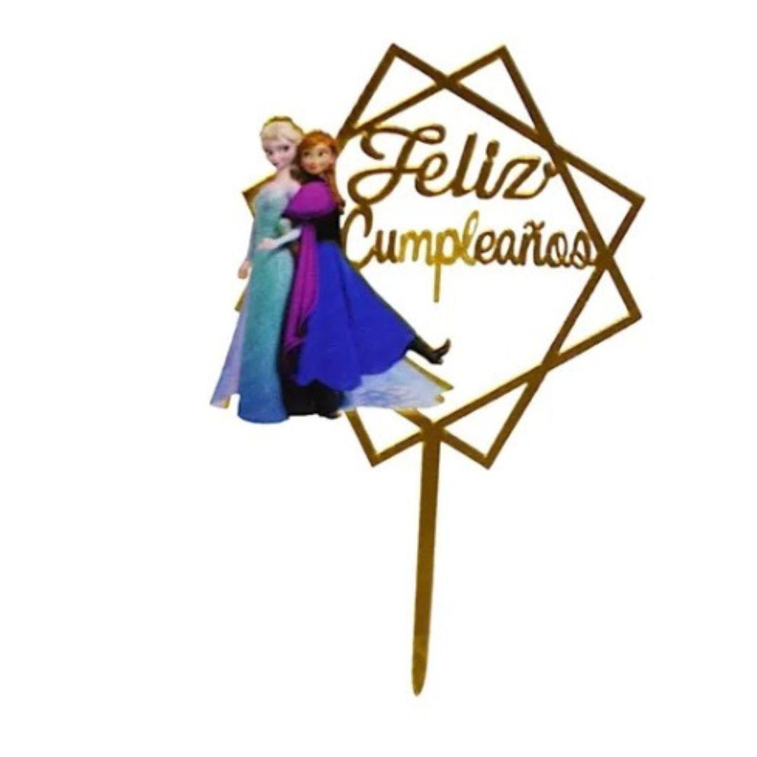 Cake Topper Feliz Cumpleaños De Princesas Frozen-0