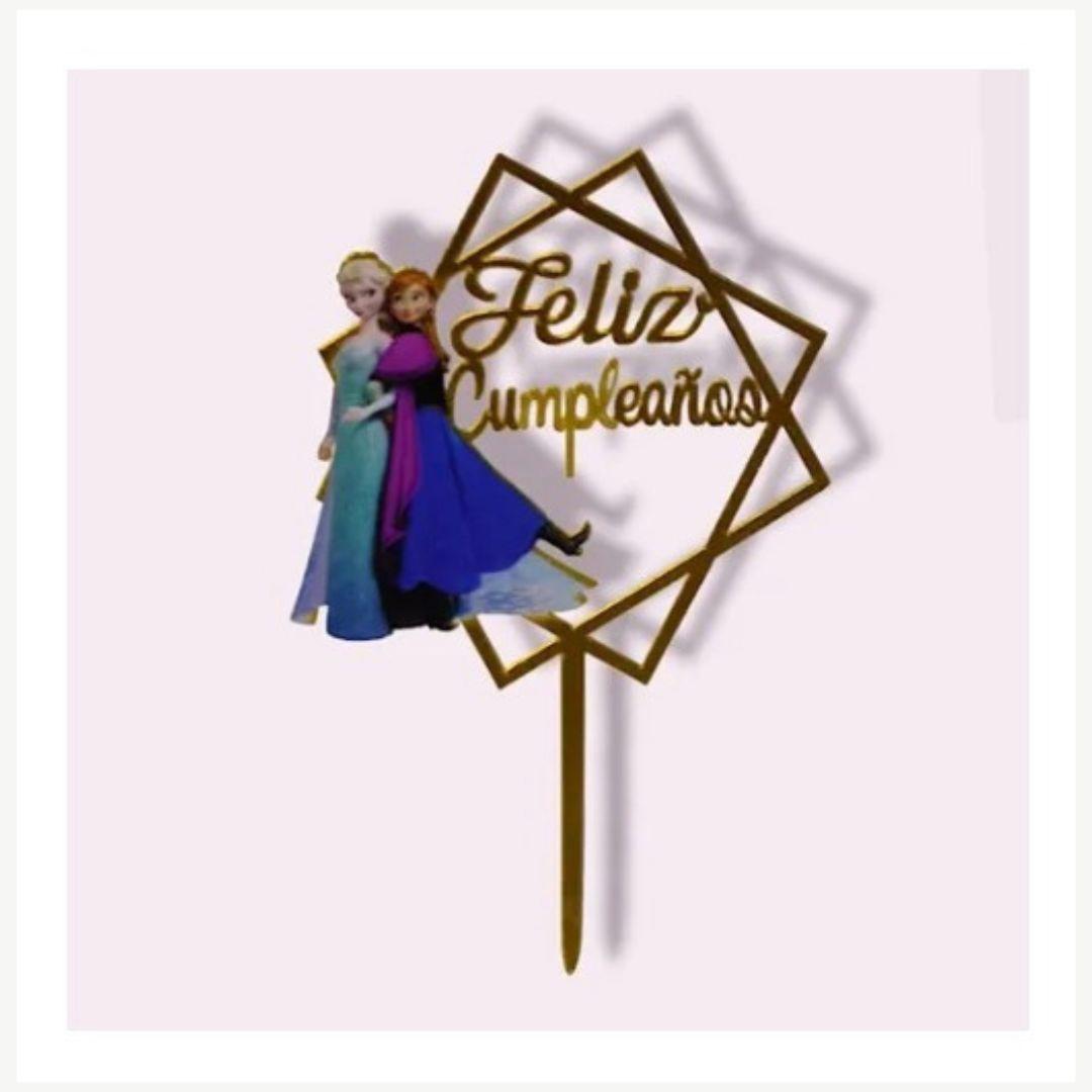 Cake Topper Feliz Cumpleaños De Princesas Frozen-2
