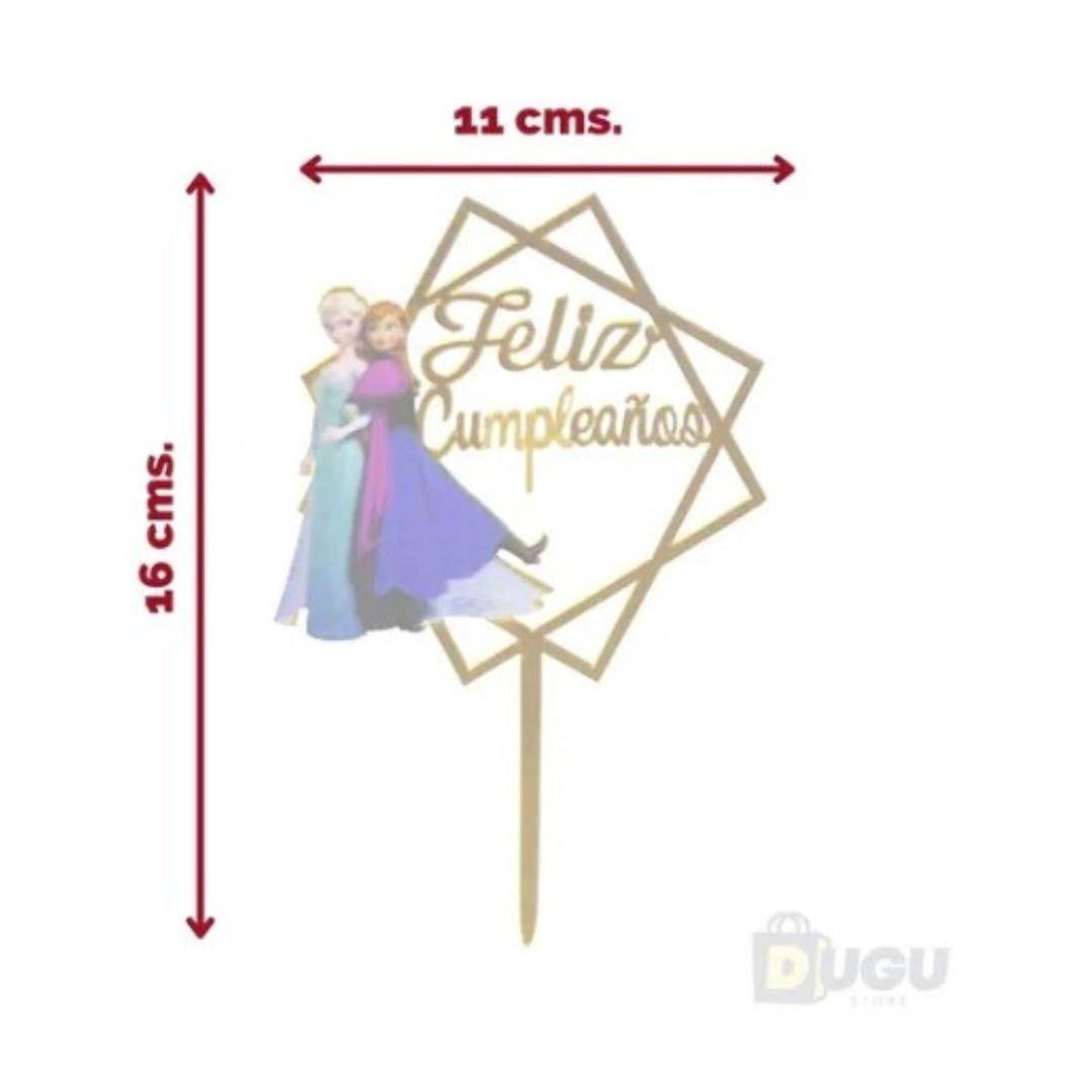 Cake Topper Feliz Cumpleaños De Princesas Frozen-1