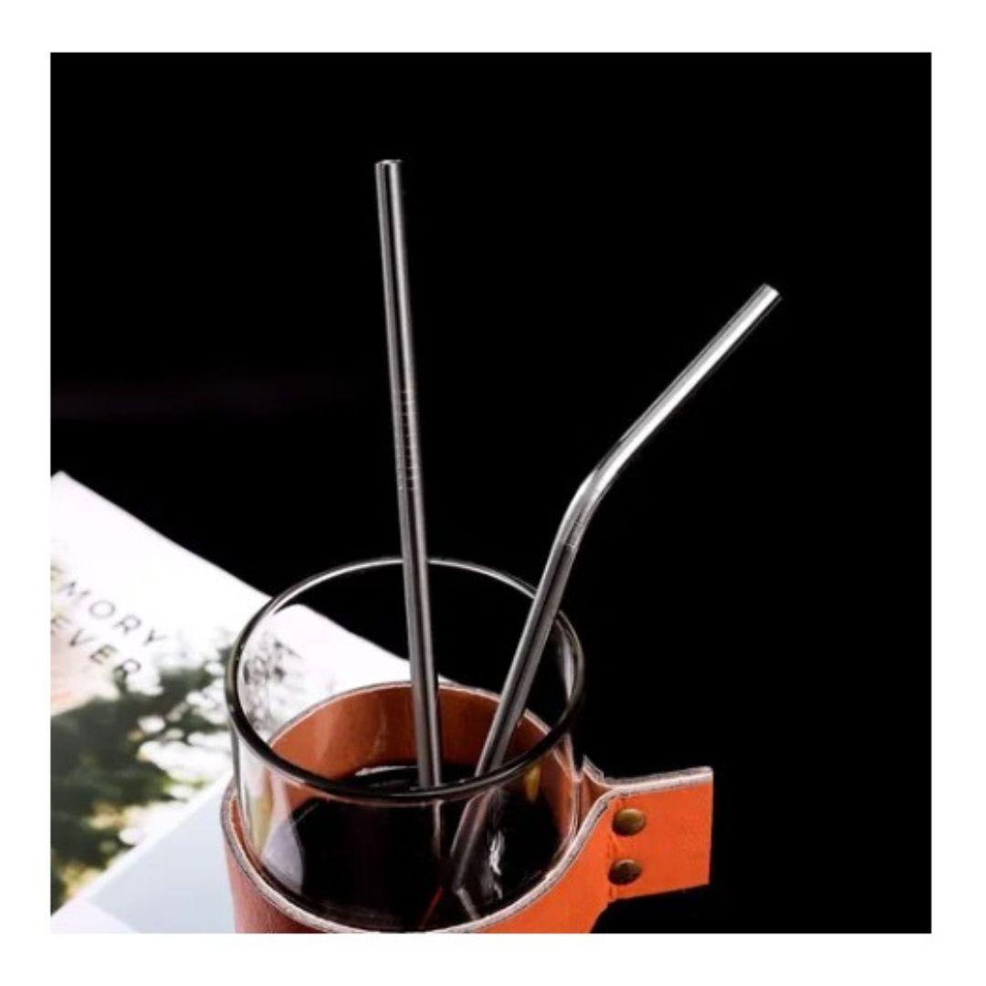 4 Bombillas De Acero Inox + Cepillo Reutilizable Ecológico-3