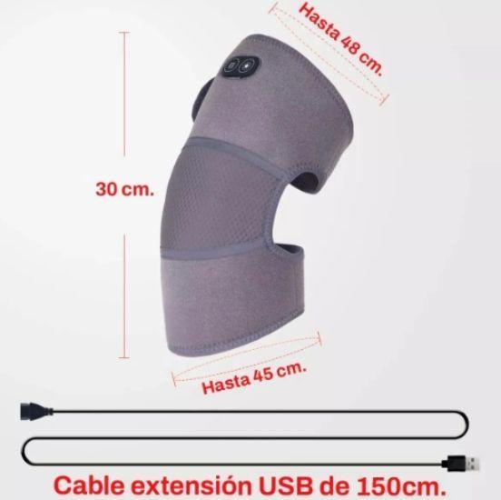 Masajeador Rodillera Compresa Caliente/ Vibración Usb Gris Oscuro-4