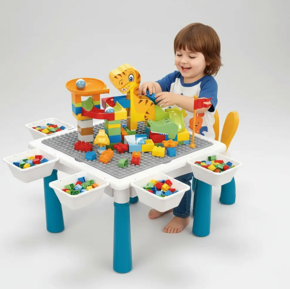 Mesa Para Legos Incluye Mesa 1 Silla Y Legos 104 Pz Blocks-3