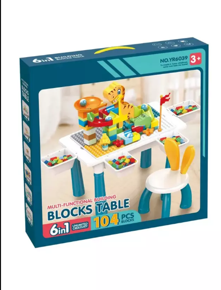 Mesa Para Legos Incluye Mesa 1 Silla Y Legos 104 Pz Blocks-4