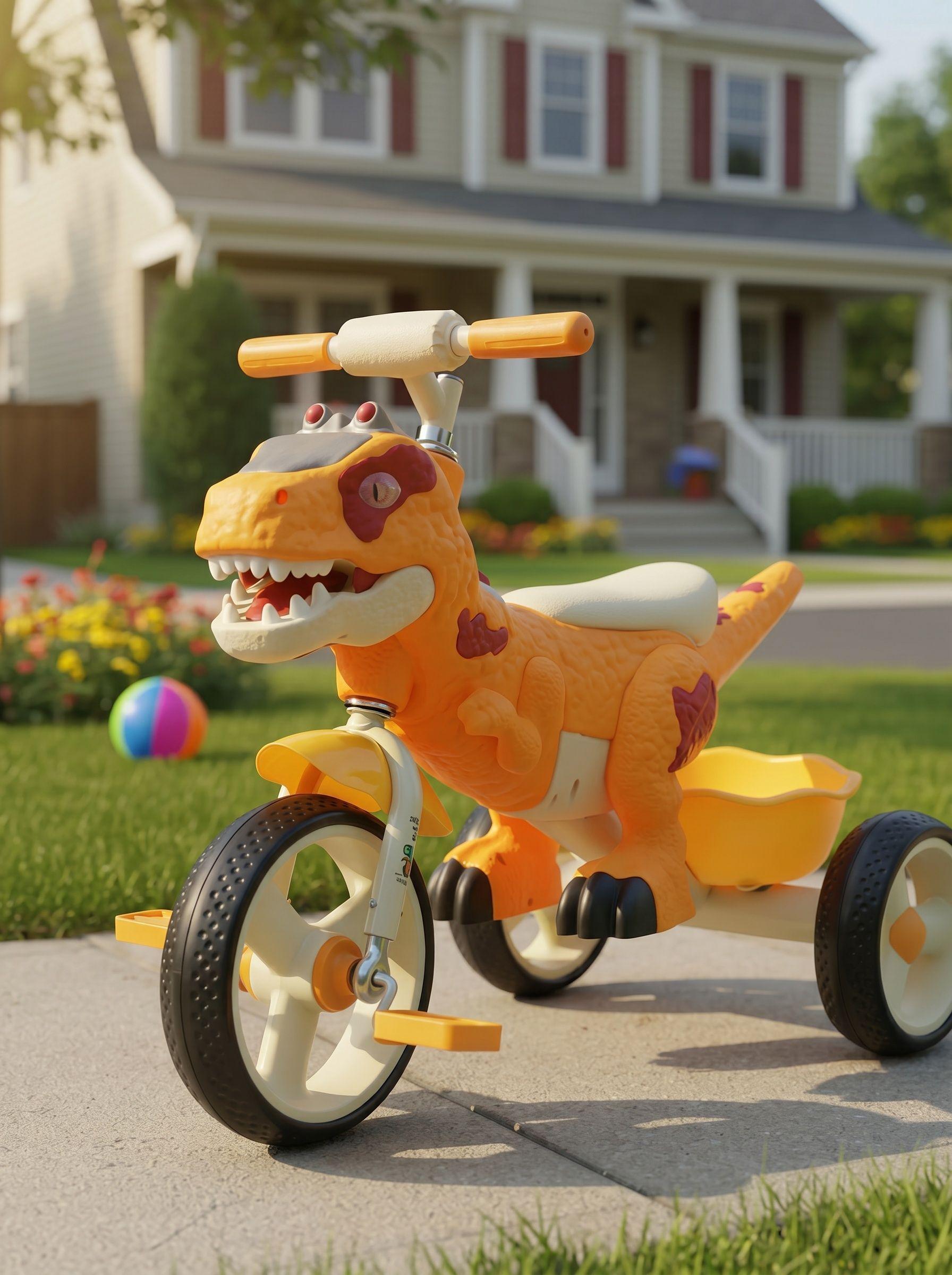 Triciclo Infantil Dinosaurio T rex Con Luz Y Sonido-3