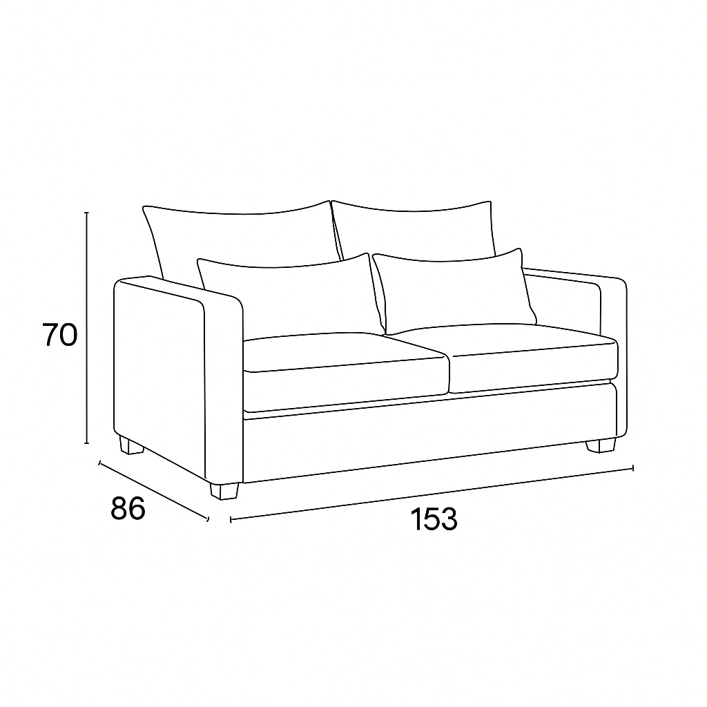 Sofá 3 y 2 Cuerpos Pipa en Tela Beige, Set para Living-7