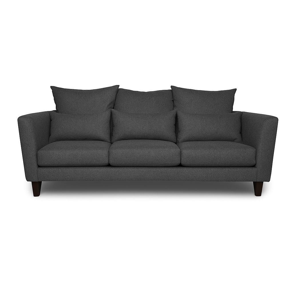 Sofá 3 Cuerpos Palais Gris Oscuro Tela – Confort y Estilo para tu Hogar-3