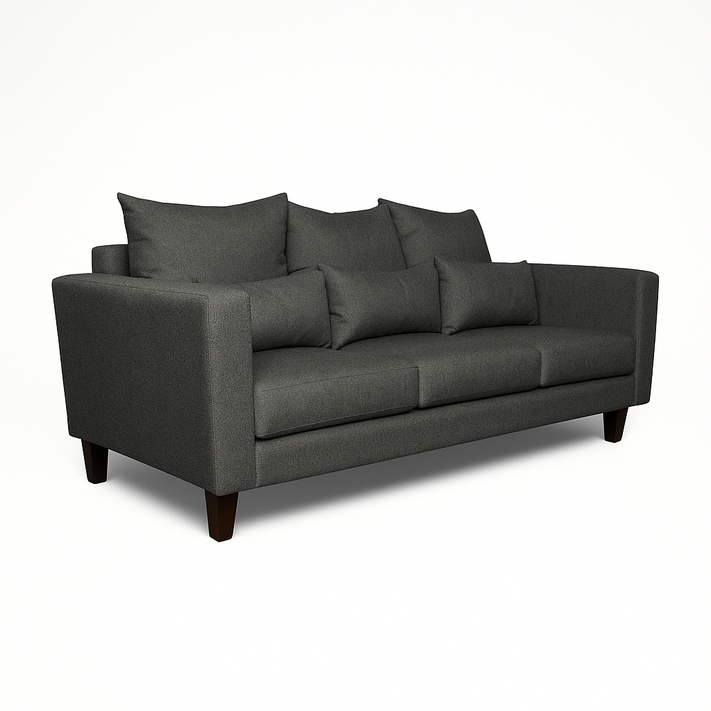Sofá 3 Cuerpos Palais Gris Oscuro Tela – Confort y Estilo para tu Hogar-5
