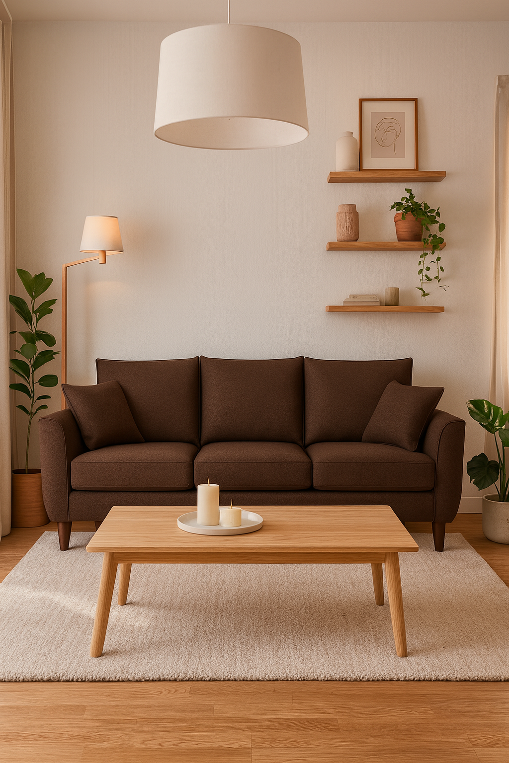 Sofá 3 Cuerpos Porter Café Tela – Confort y Estilo para tu Hogar-2
