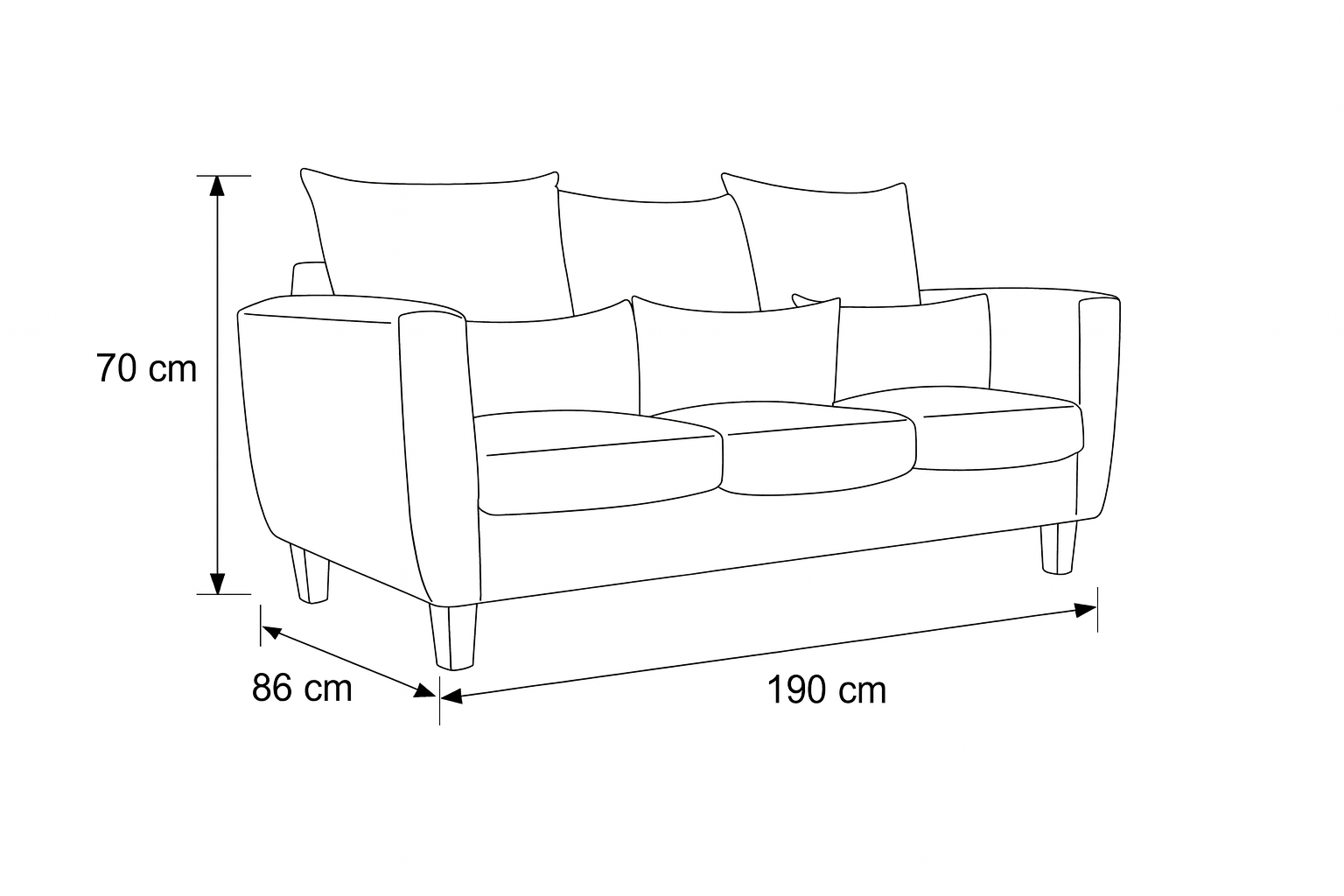 Sofá 3 Cuerpos Porter Café Tela – Confort y Estilo para tu Hogar-7
